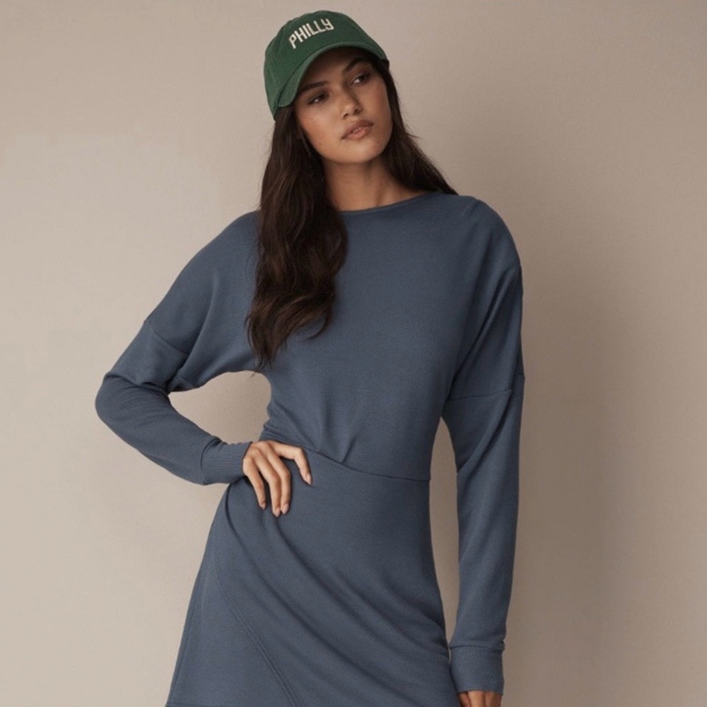 Daily Practice Anthropology Asymmetrical Long Sleeve Mini Dress